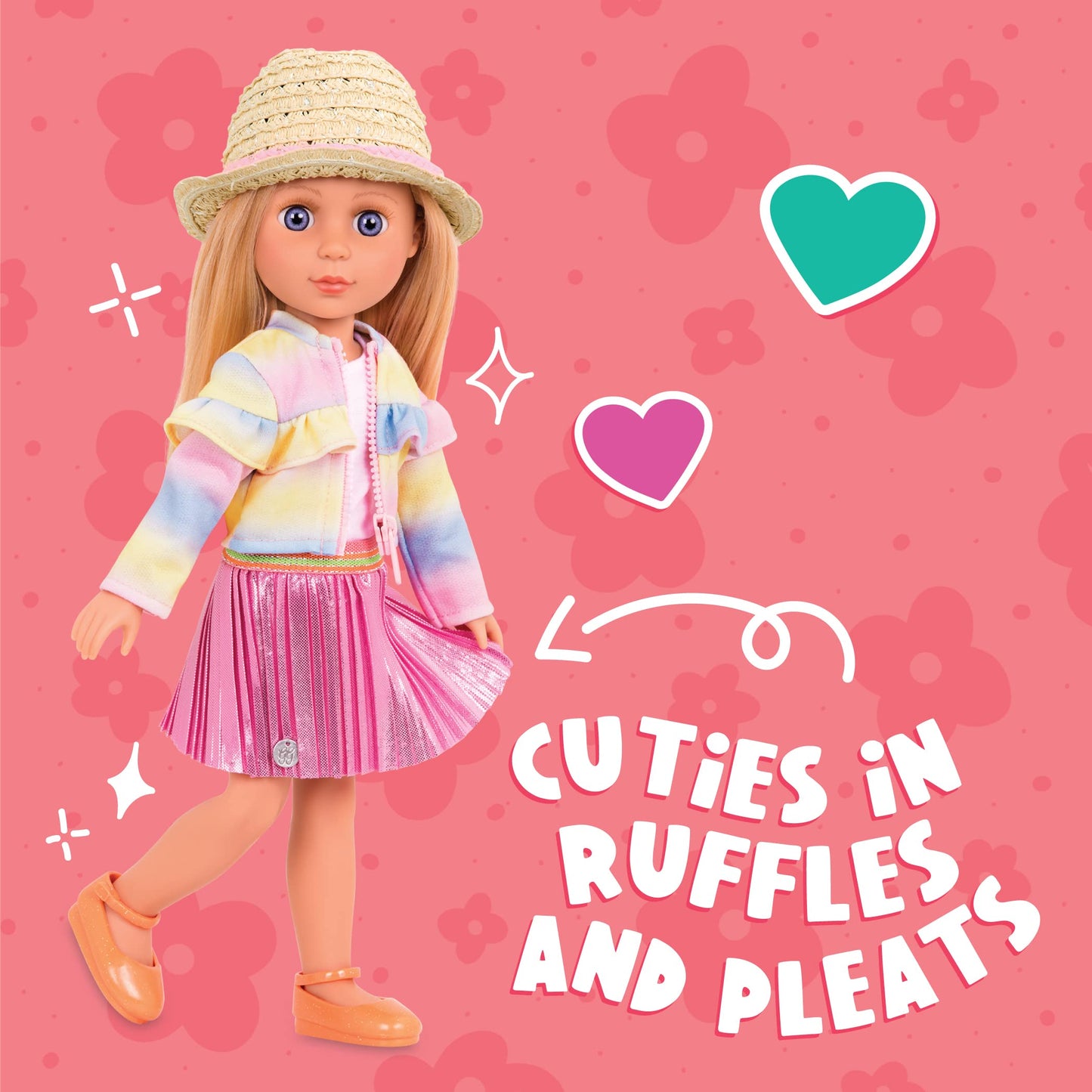Glitter Girls – 14-Inch Doll Outfit Bundle – 3 Fashion Outfits – Rainbow Jacket, Cat – Ears, Sweater Dress – Clothes & Accessories – Fashion Pack – 3+ Years