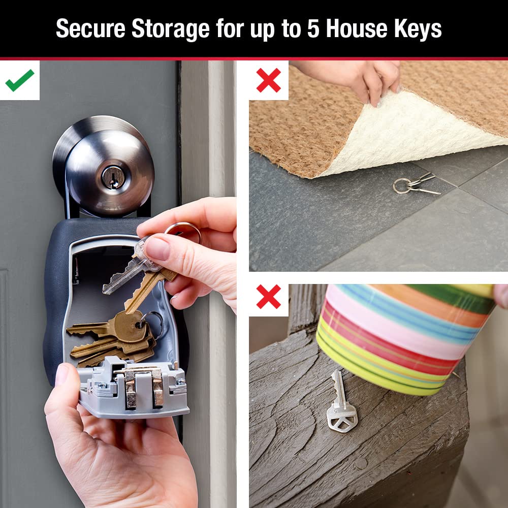 Master Lock Key Lock Box with Code, Outdoor Lock Box for Realtors, Property Managers and Landlords, Ideal for Short-Term Rentals, Key Safe Holds 5 Keys, 2 Pack, 5400EC2
