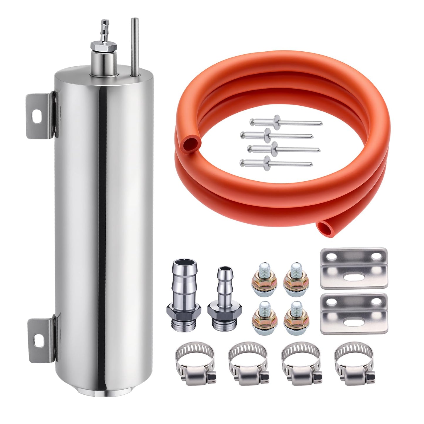 EVIL ENERGY Coolant Overflow Tank, Radiator Overflow Tank (Stainless Steel, 3“ × 10”)