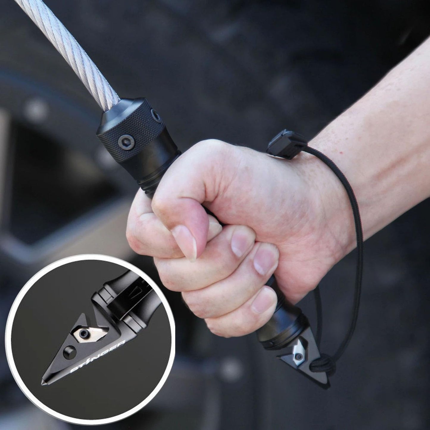 Emergency Car Escape Tool with Window Breaker and Seat Belt Cutter, Portable Multifunctional Car Accessories, Safety Window Breaking Tools -CALZ02 (73cm)