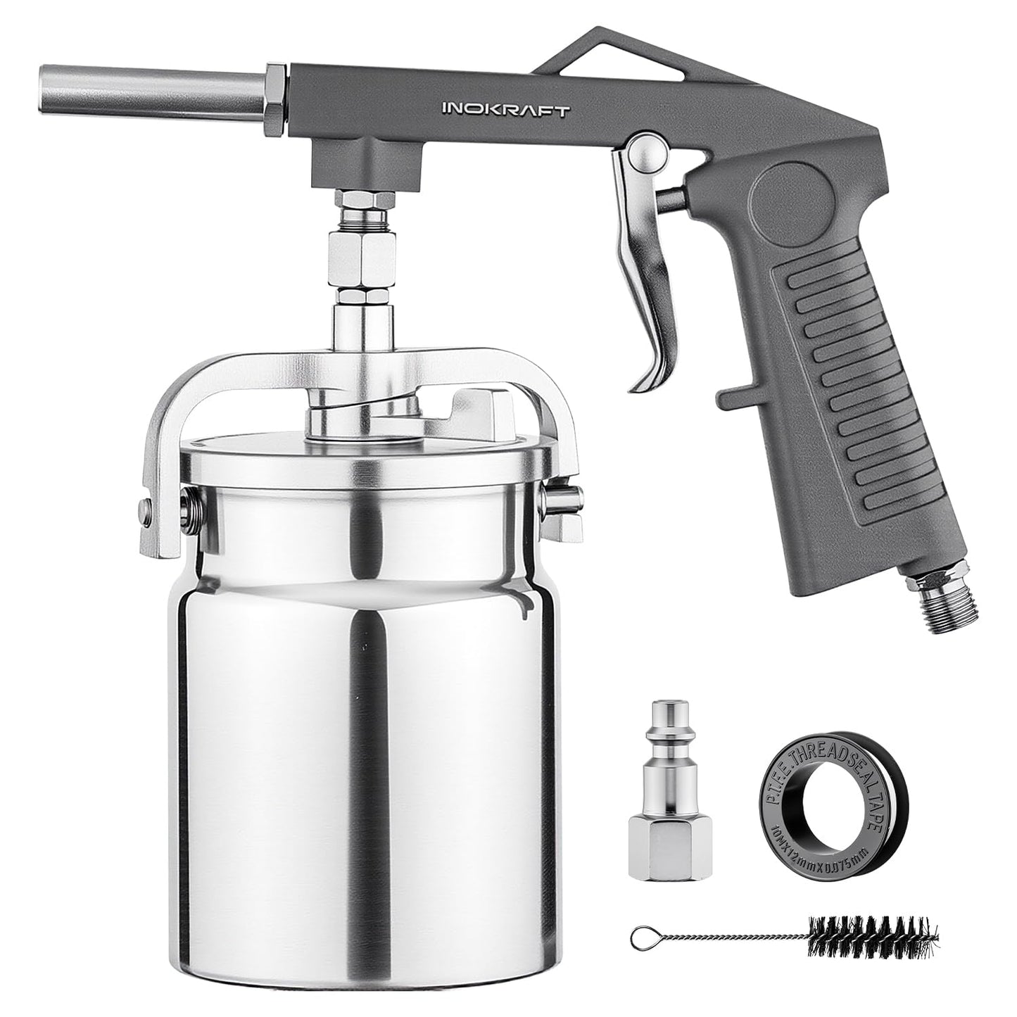 InoKraft Undercoating Spray Gun with Suction Feed Cup for Truck Bed Liner Coating, Rubberized Undercoat, Rust Proofing