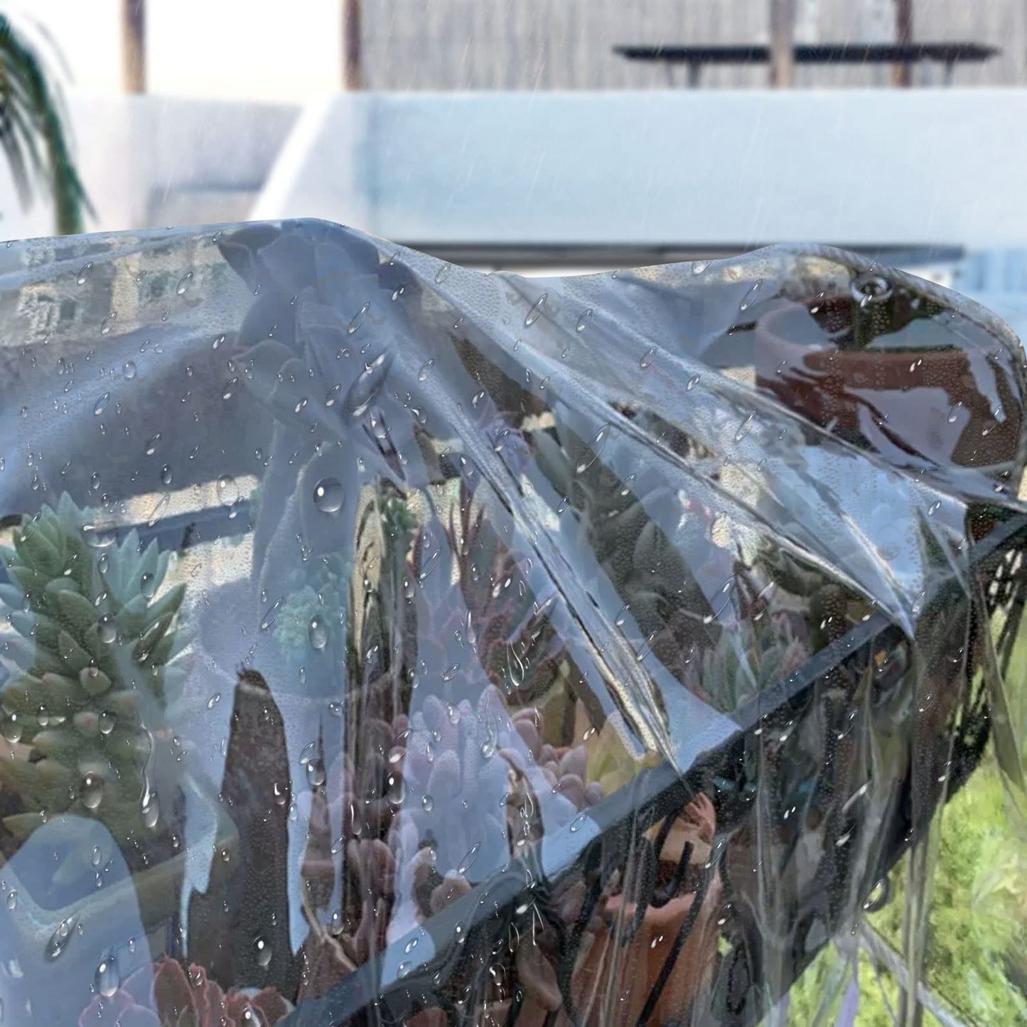 Clear Tarp Patio Enclosure Waterproof Heavy Duty PVC Curtains for Gazebos Transparent Outdoor Tarps Curtains for Porch, Deck, Balcony, Pergola 78.7" W x 78.7" L