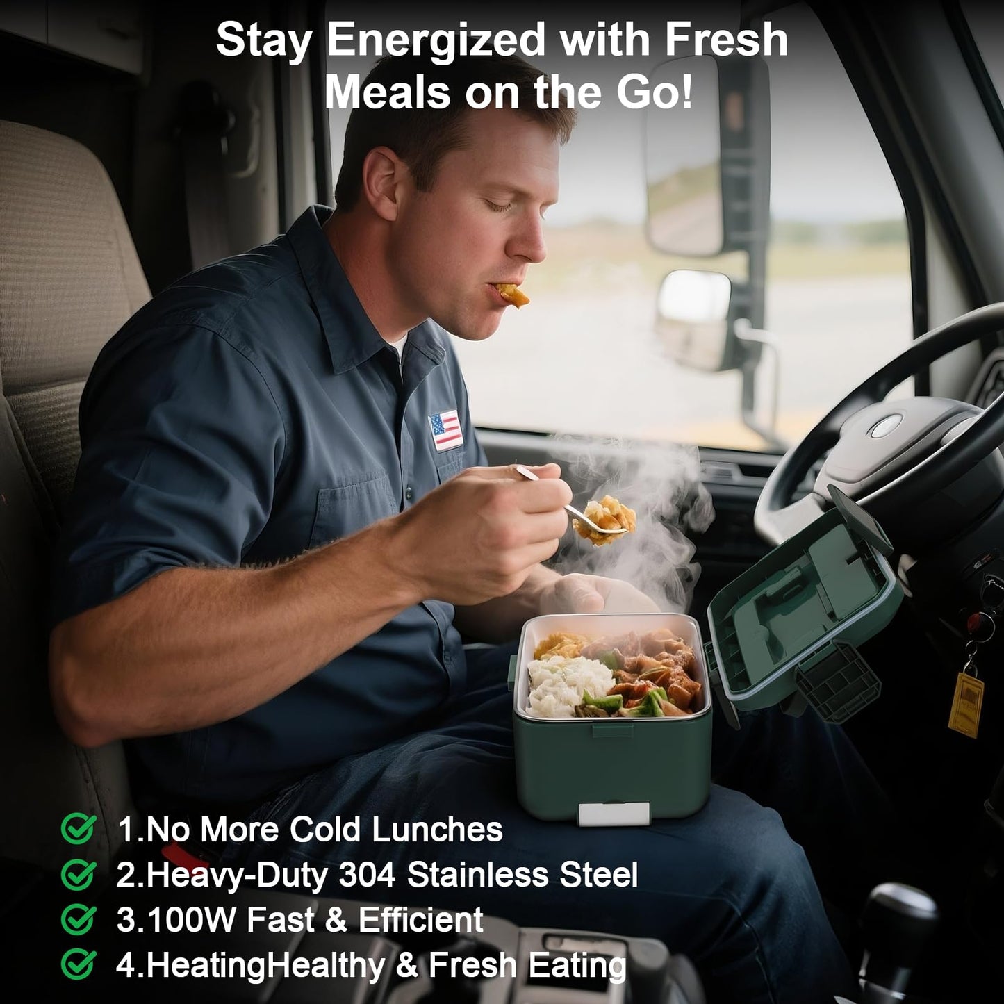 Electric Lunch Box 100W 3.5L 2-Layer Heated Lunch Box for Men/Adults/Car/Truck/Home, Dual Mode 2.5L + 1L Car Food Warmer Lonchera Eléctrica Portátil Portable Large Electric Lunch Box for Men