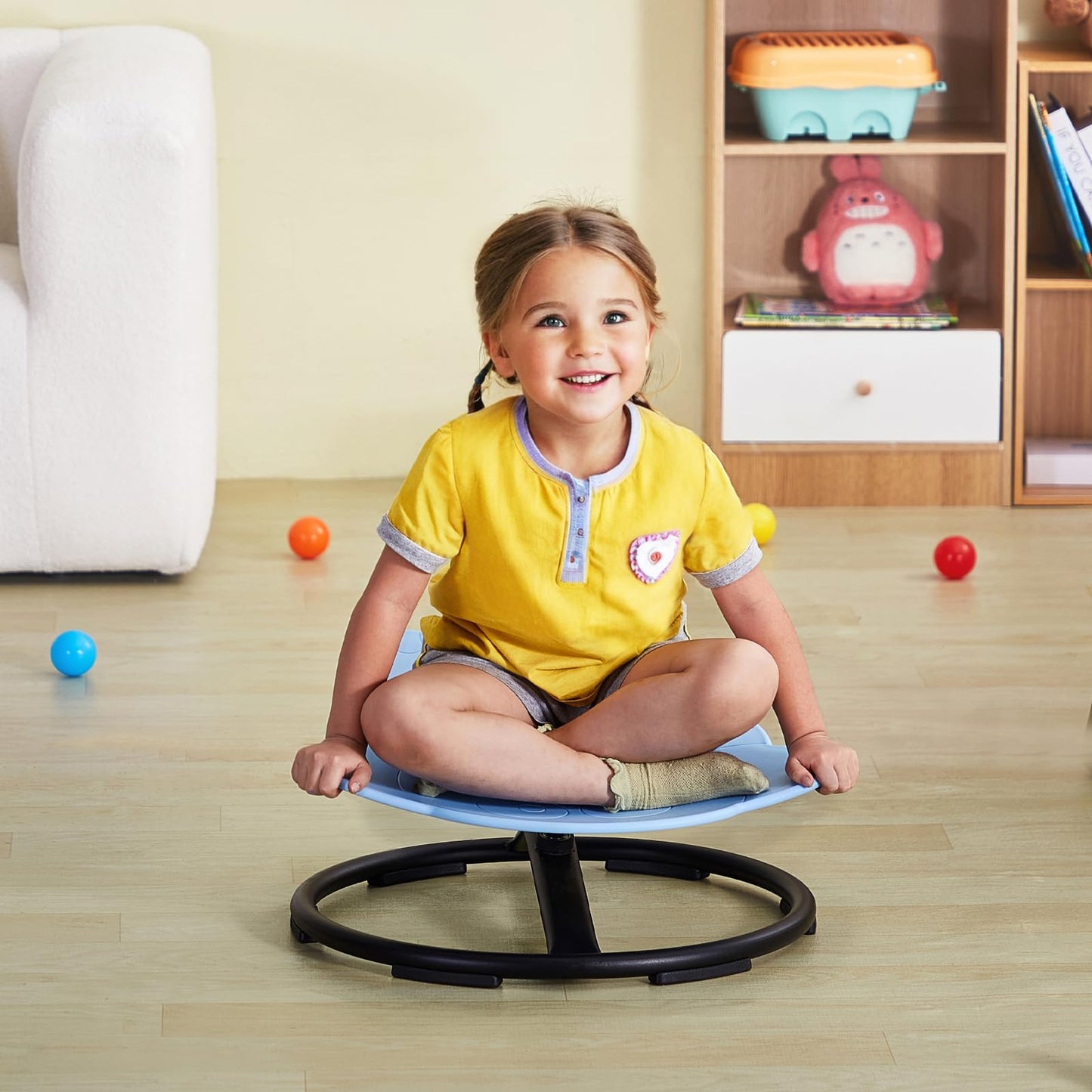 VEVOR Elephant Kids Swivel Chair, 220 LBS Capacity, 360° Spinning Chair, Autistic Kids Sensory Chair with Non-Slip Metal Base, Toddler Sit for Coordination Balance Focus Blue