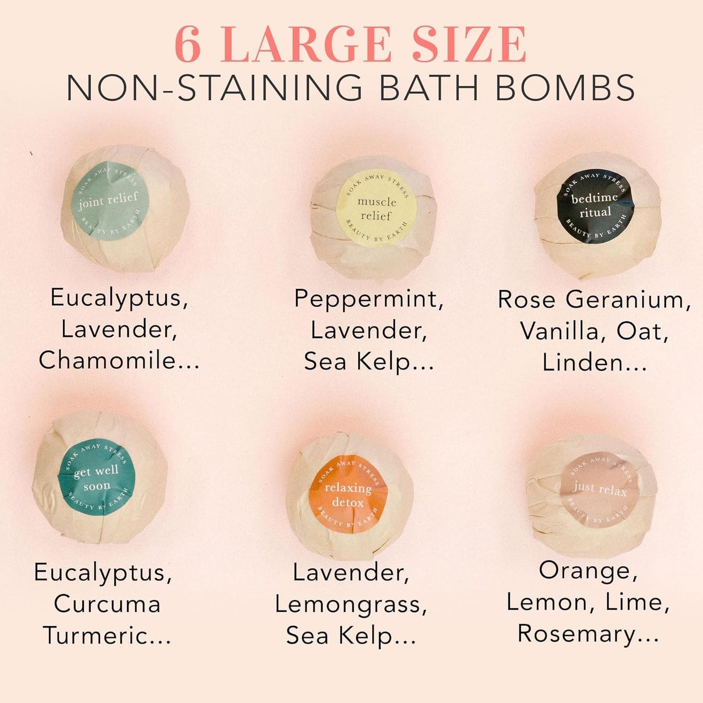 Bath Bombs Gift Set - Made with Organic & Natural Ingredients, Relaxing Spa Gifts for Women, Men & Kids