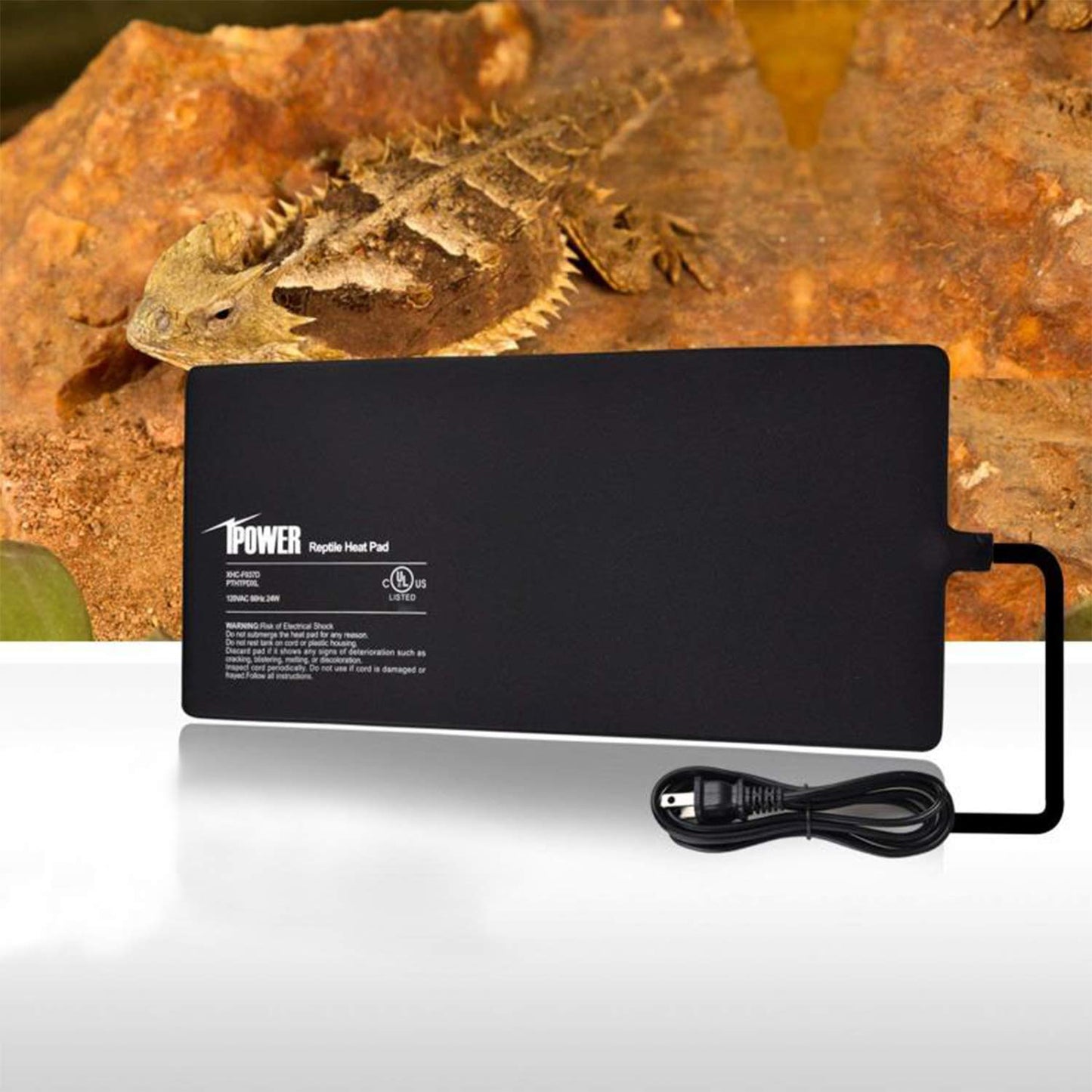 iPower 8 by 18-Inch 24 Watt Reptile Heat Pad Under Tank Terrarium Heater Heat Mat for Small Animals