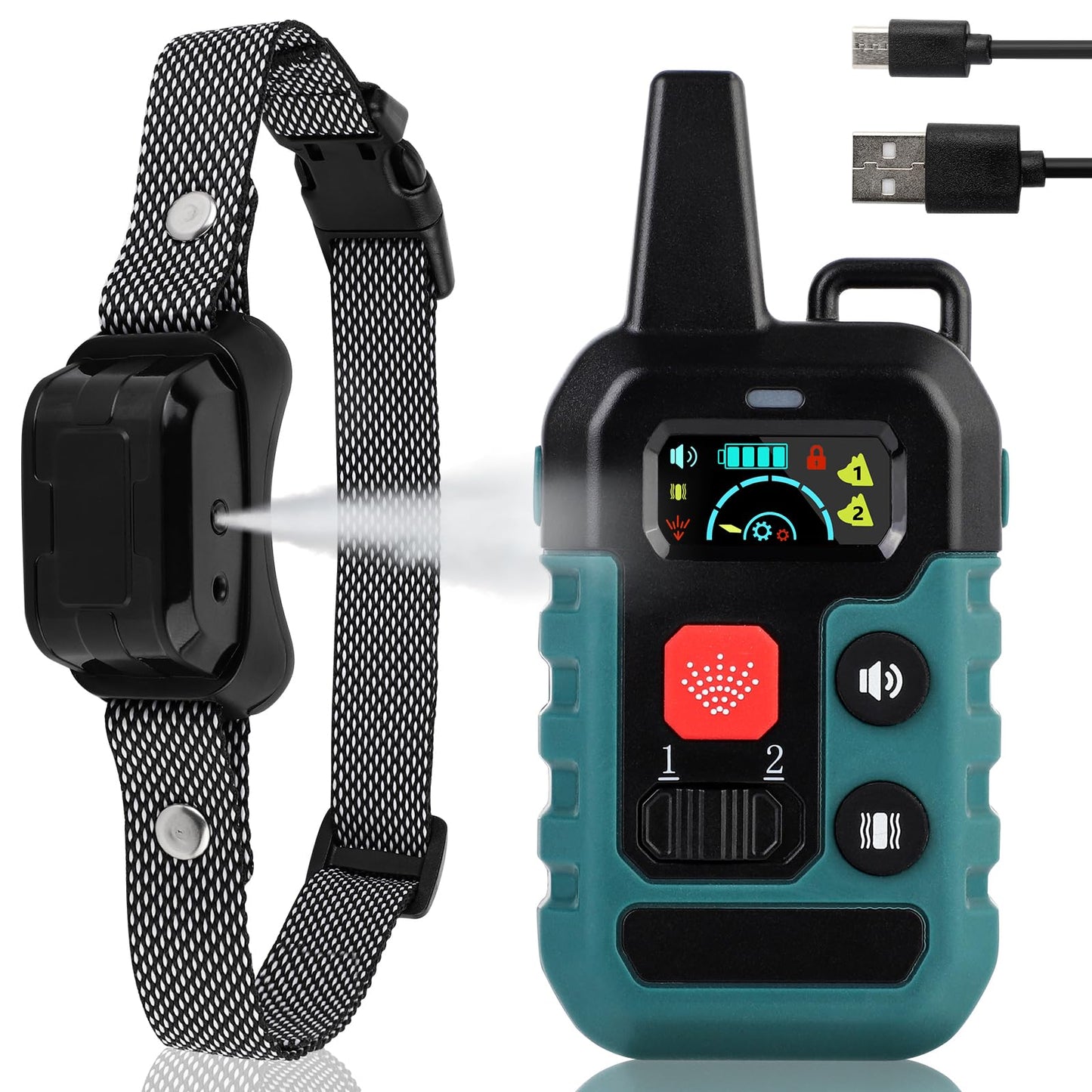 Citronella Bark Collar for Dogs,No Shock Safe Humane Stop Barking Device, Dog Training Anti Bark Collar with Remote, 3 Modes Spray/Vibration/Sound 1000FT Control Range for S/M/L Dogs