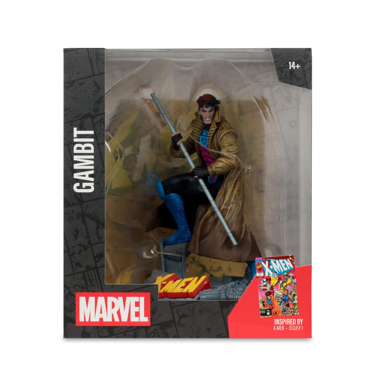 Marvel - 1:10th Scale Gambit Collectible with Scene (X-Men #1) - McFarlane Toys