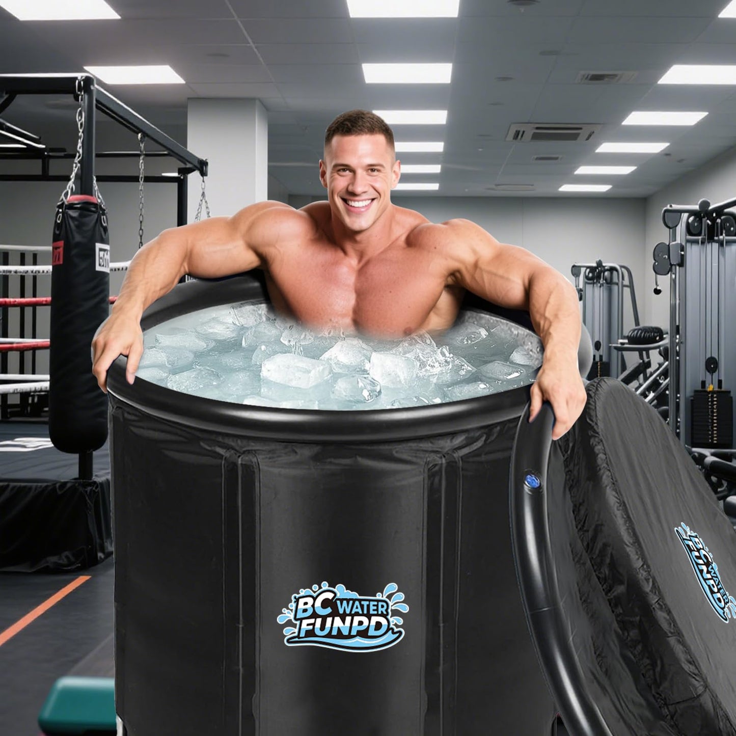 Ice Bath Tub for Athletes - Cold Plunge Tub Portable Ice Bath with Cover for Recovery & Cold Water Therapy, Inflatable Cold Plunge for Indoor Outdoor 85 * 75 cm