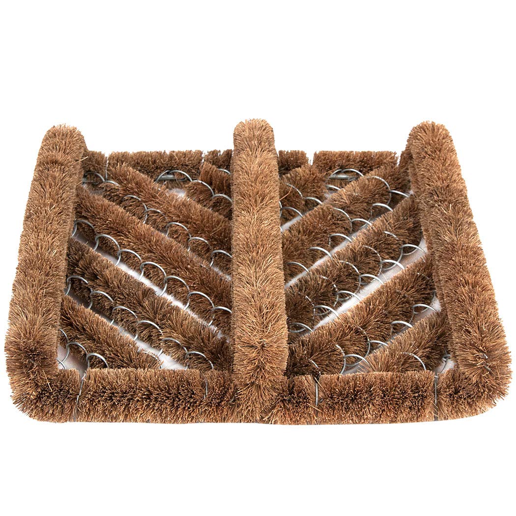 NINAMAR Natural Coir Boot Scraper Door Mat - 33 x 30 cm - 6 Pack
