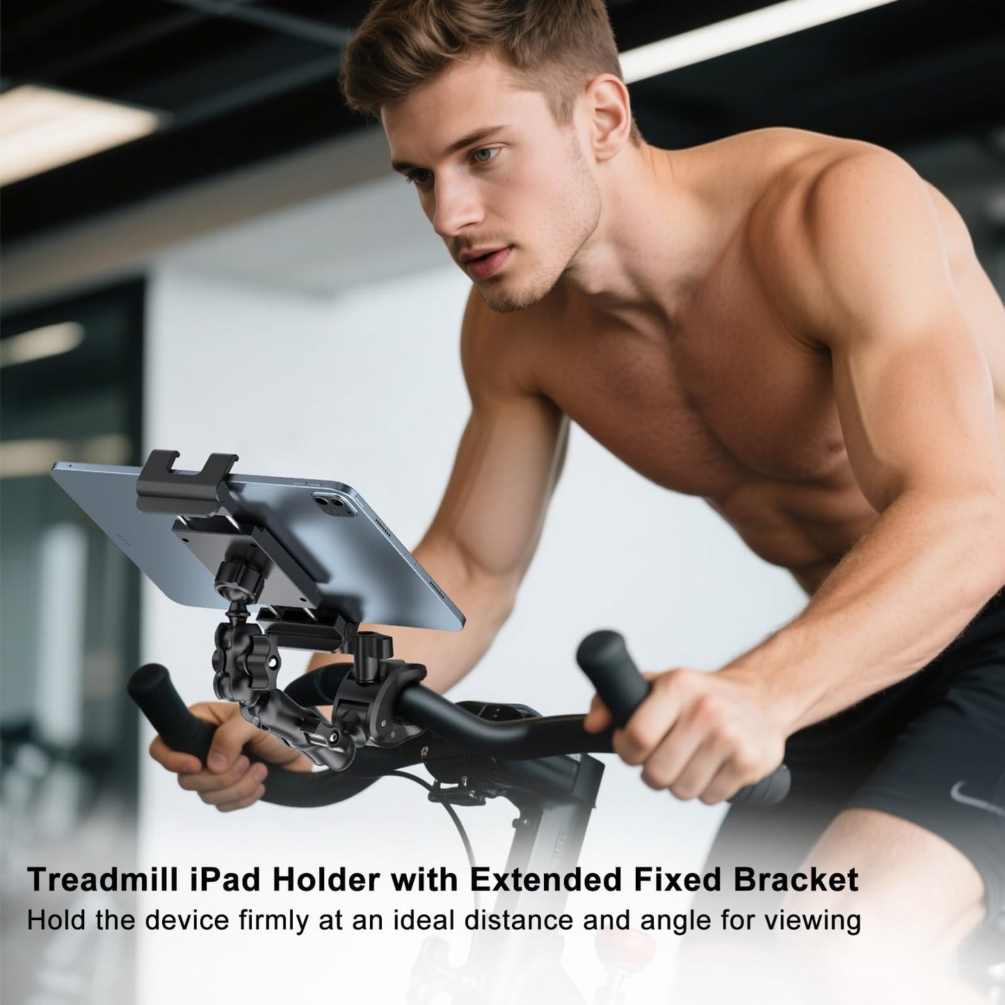 PLDHPRO Tablet Holder for Mic Stand, Portable Music Microphone Stand Phone Mount with Larger Clamp Compatible with iPad mini Pro Air iPhone Galaxy Tab 5.1-15.6'' Phones Tablets, Guitar Accessories