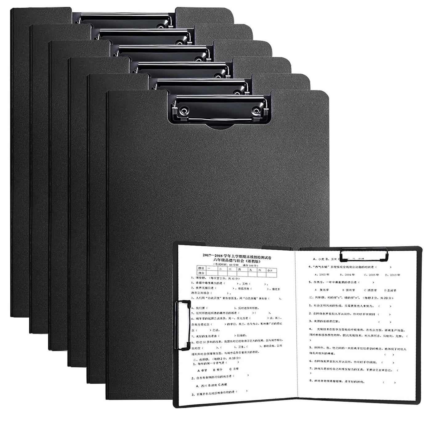 Clipboard Folder, 6 Pack A4 Foldable Clipboards File Folder Flip Writing Pad for Memo Form Document & School Office Work - Dark Blue