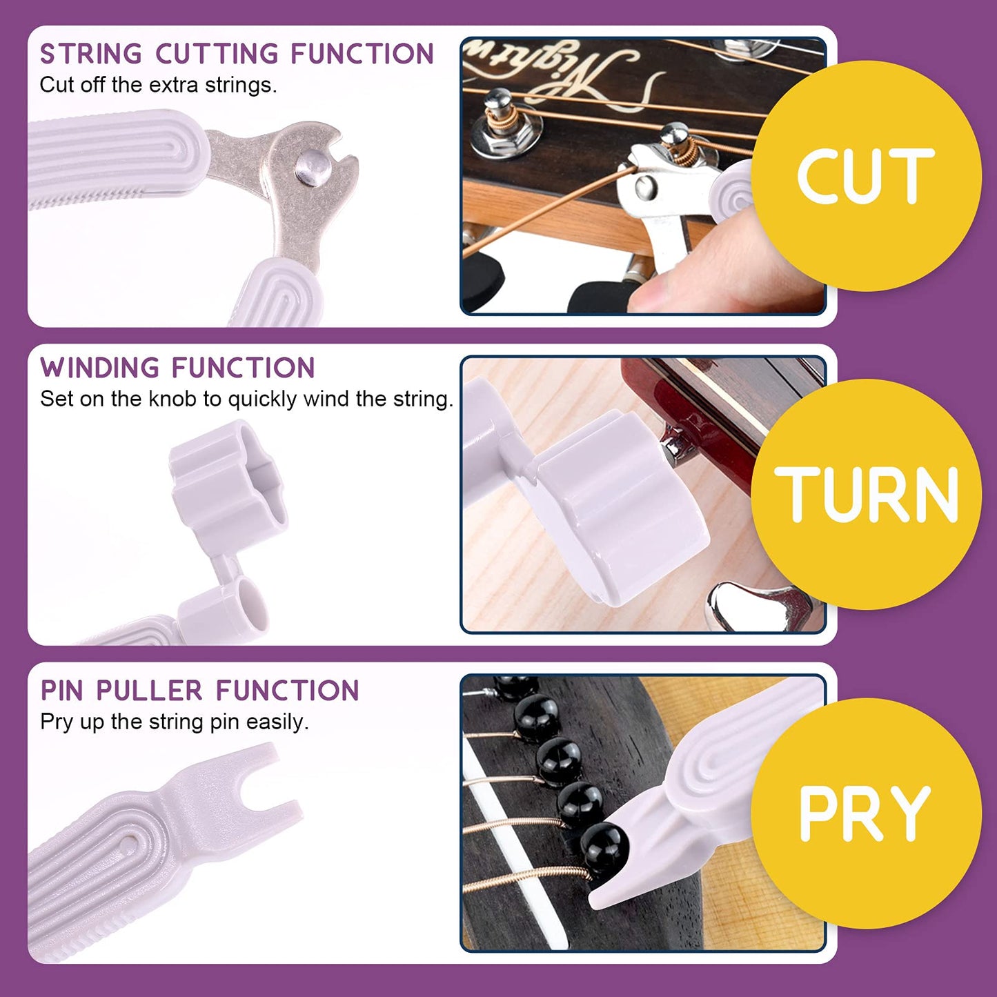 Swpeet 263Pcs Electric Guitar Screw Kit (9 Types) With Springs, String Winder, Screwdriver, Tweezers, 0.75mm Pick for Bridge