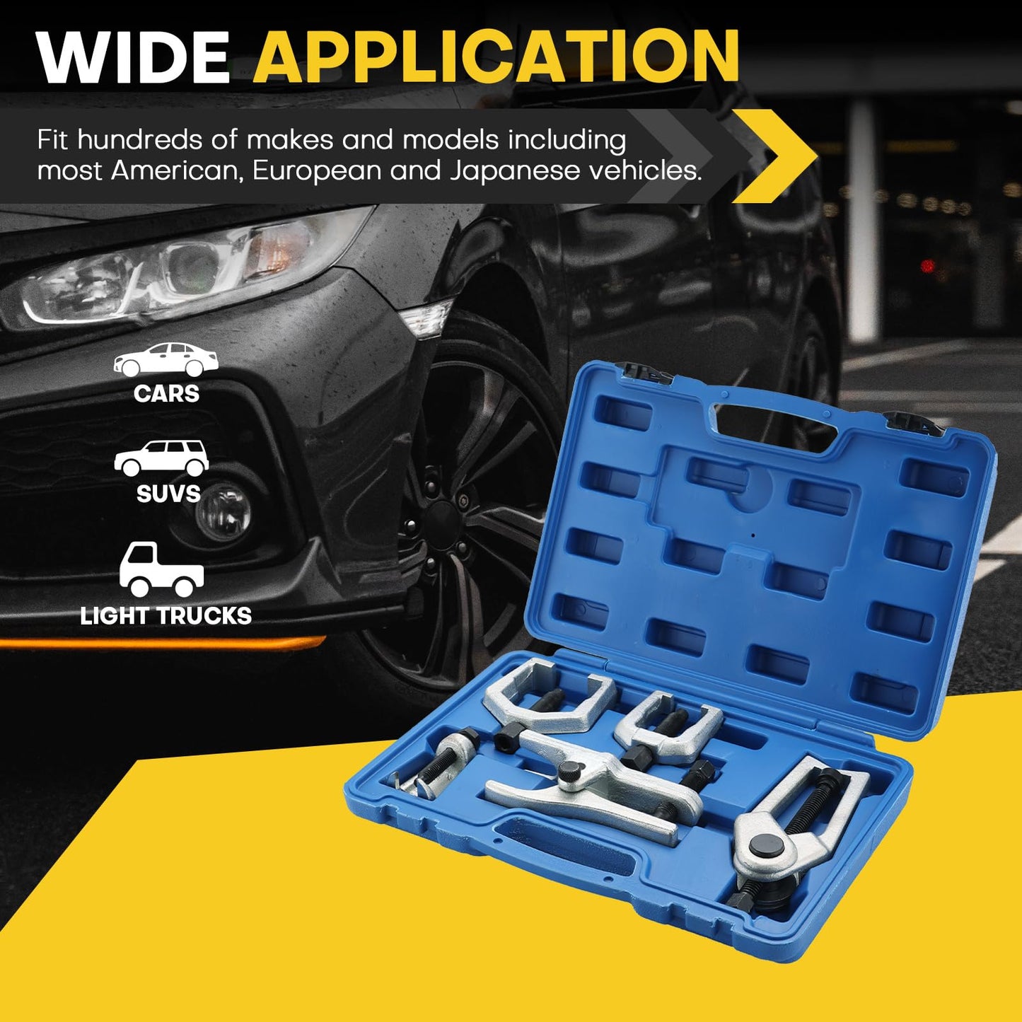 Acymner Ball Joint Separator Kit | 5 in 1 Pitman Arm Puller, Tie Rod End Tool Set, Splitter Removal Kit for Front End Service