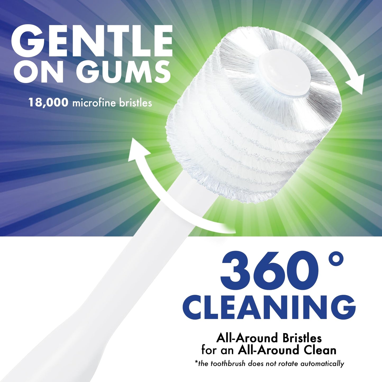 Brilliant Oral Care Adult Sensitive Toothbrush with Extra Soft Bristles, Round Head, and Gentle All-Around Clean for Tender Teeth and Gums, White, 3 Pack