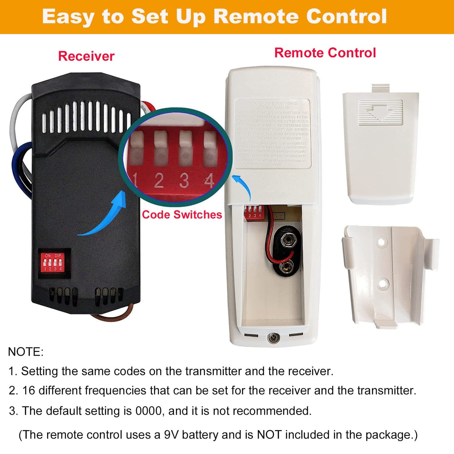 Universal Ceiling Fan Remote Control Kit with dimmer for AC 3-Speed Ceiling Fan Replacement for Hampton Bay Harbor Breeze Hunter UC7078T Fan-HD5 L3H2010FANHD RR7079T CHQ7078T FAN28R Fan-HD Kit