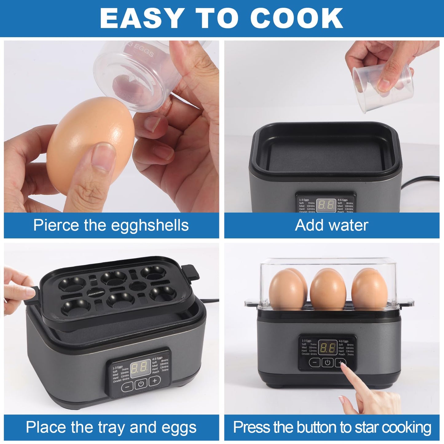 Tesslux Electric Rapid Egg Cooker, 6 Egg