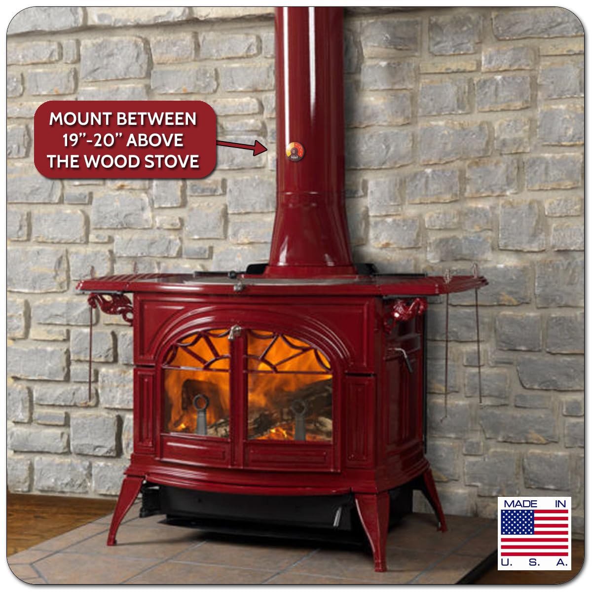 Lingtoolator th Probe Thermometer for Wood Stove with Double Wall F