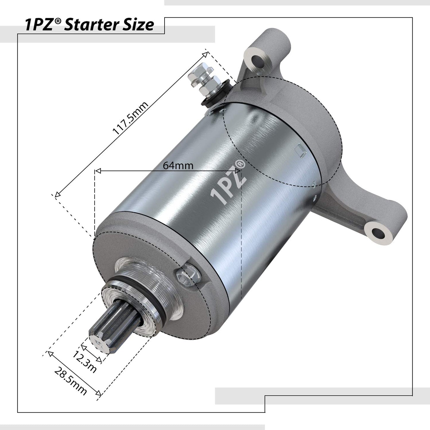 1PZ MS3-Y05 Starter Motor Replacement for Yamaha Raptor 350 Warrior 350 YFM350 Big Bear 350 Kodiak 400 1993-2002 YFM400 Yamaha 350 1987-2013 1YW-81800-50 1UV-81800-50 Olifant