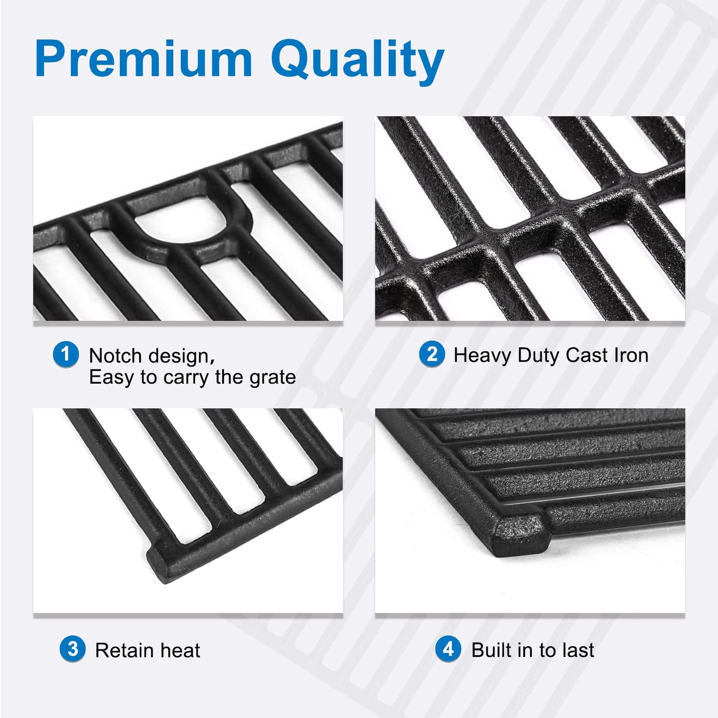 Uniflasy 17" x 24" Cast Iron Cooking Grate for Nexgrill 720-0925P 720-0925 720-0925S 720-1012 Gas Grill, for Nexgrill 720-0340, for Charbroil 463350521 463261306 Thermos 461252605 Replacement Grid