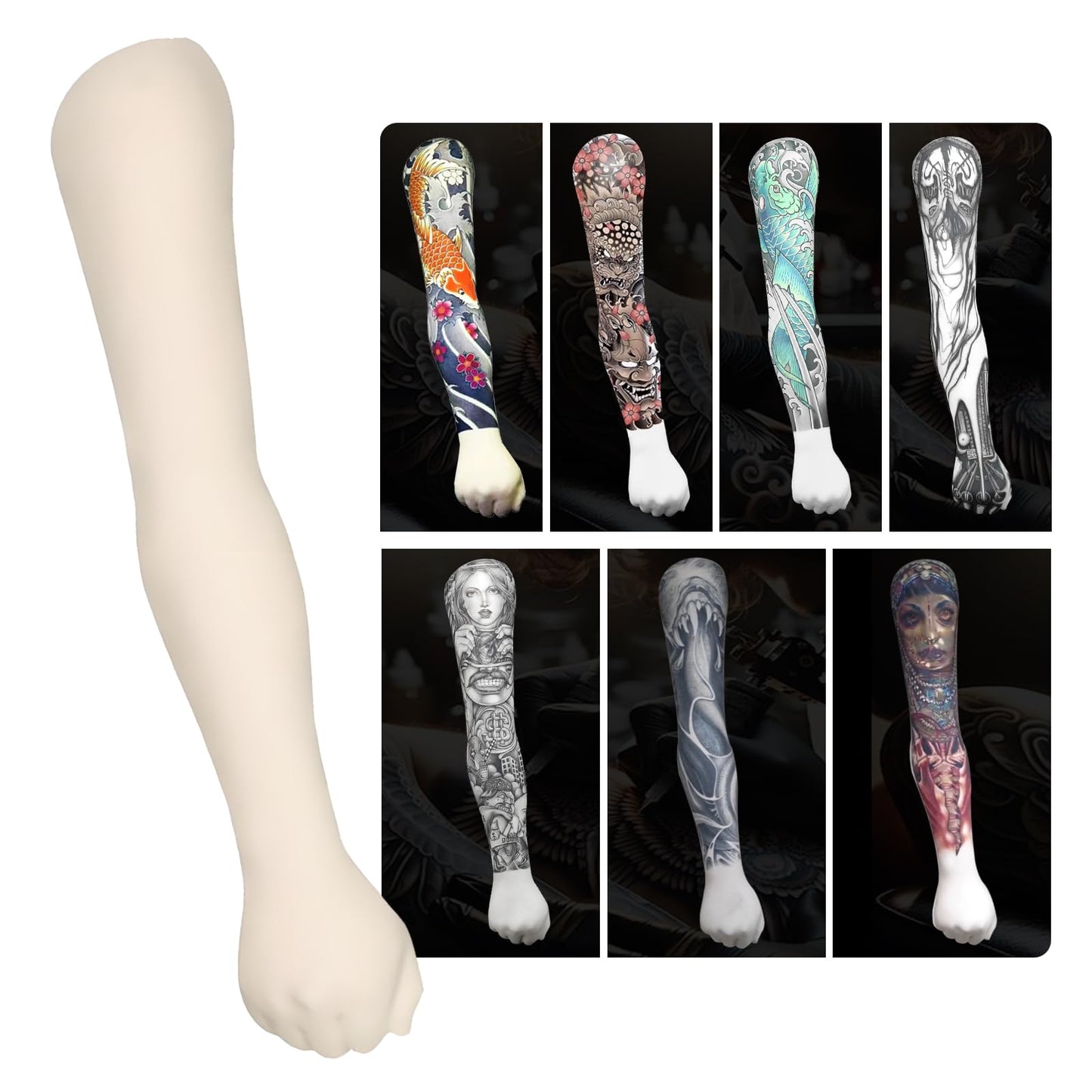 2 MM Professional Silicone Tattoo Practice Arm-Realistic Fake Skin,1:1 Simulation Arm, Store Decoration, for Tattoo Beginners And Artists(WHITE)