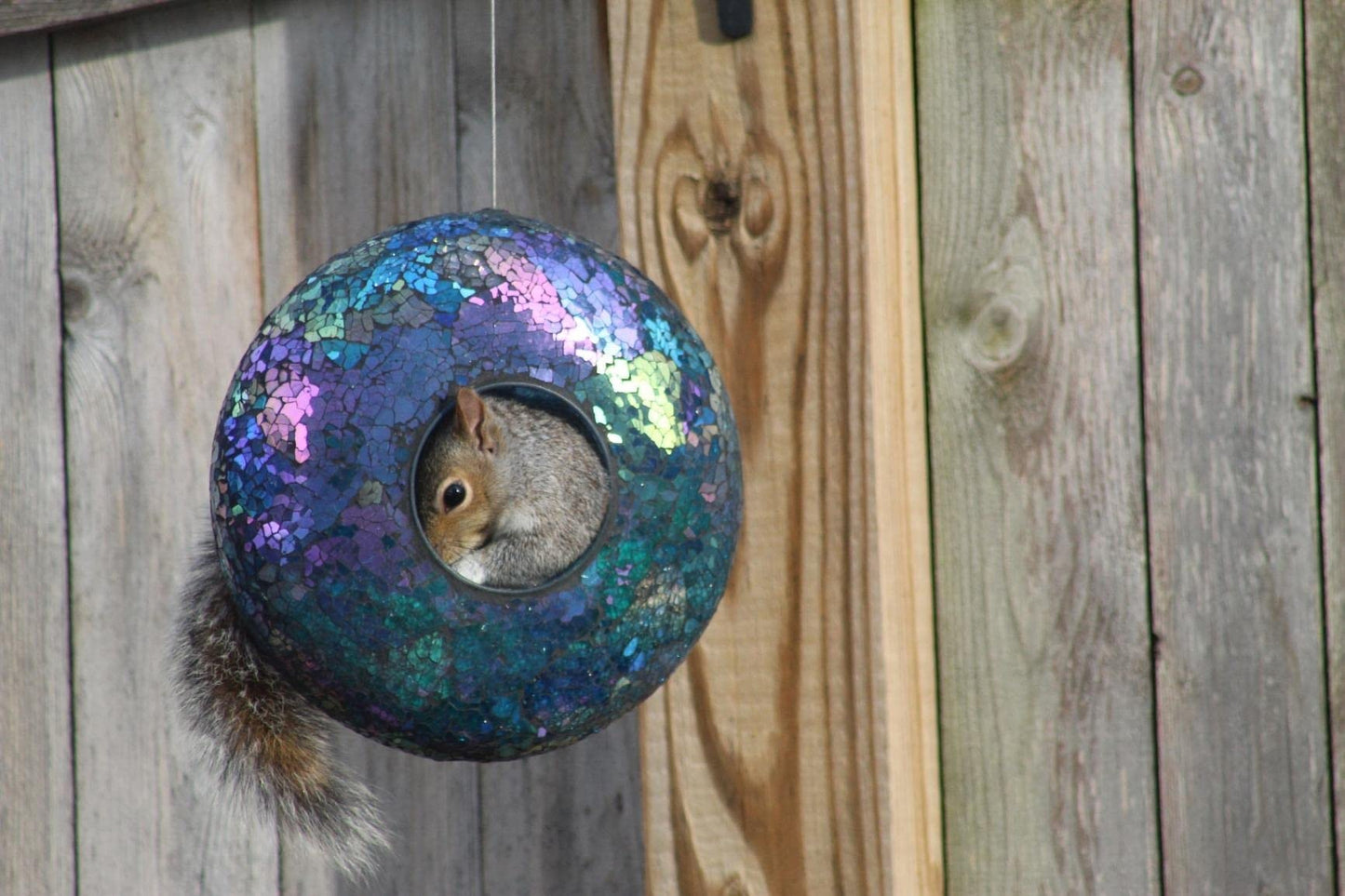 Mosaic Bird Feeder Circle Hanging Birdfeeder for Outdoor Garden Decoration