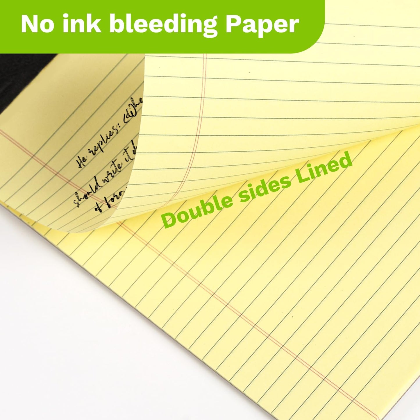 12 PCS Yellow Legal Pads 8.5 x 11-50 Sheets per Notepad, Goefun Wide Ruled Yellow Lined Notepads 8.5x11, Perforated Letter Size Writing Pads for Work, Business, Home