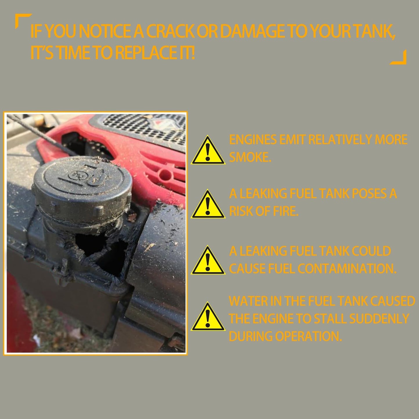 691993 Fuel Tank with Shut Off Valve and Fuel Cap 4 Quart for Briggs & Stratton Remote Mounting Compatible with Lawn and Garden Equipment Engines, Some Specific Snow Blower, Tiller, Log Splitter