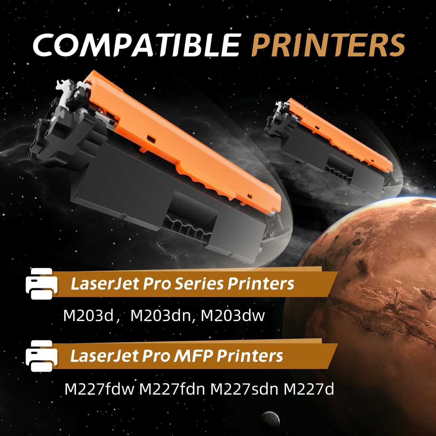 2PK [Latest Chip] CF230A 30A Black Toner Cartridge Replacement for HP 30A 30X CF230X, M227fdw Toner Work with LaserJet Pro M203dw M227fdn M227fdw M203dn M203d M227 M203 Printer Toner