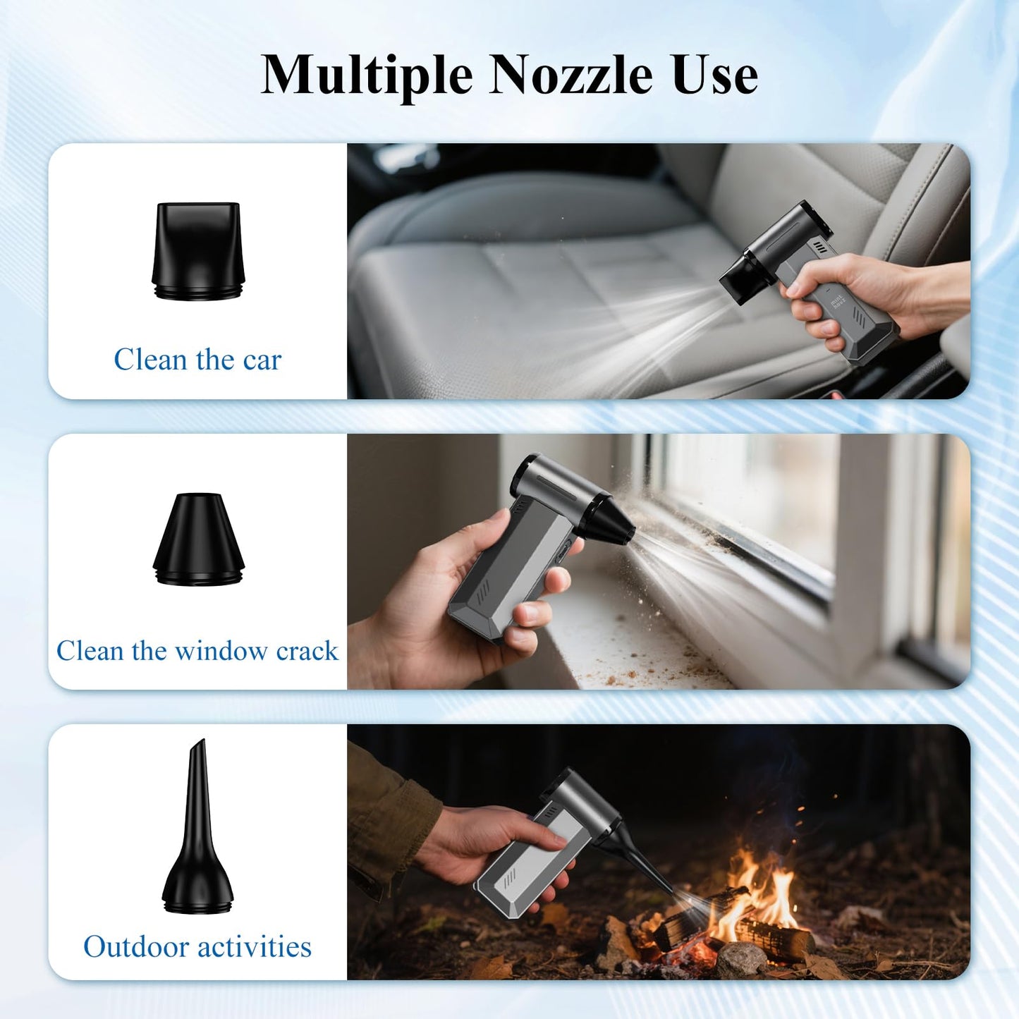 Minthouz Compressed Air Duster-180000RPM Electric Air Duster, Rechargeable Mini Air Blower for Computer, Keyboard, Outdoor, Car, and Home Cleaning, Reusable Replaces Compressed Air Can