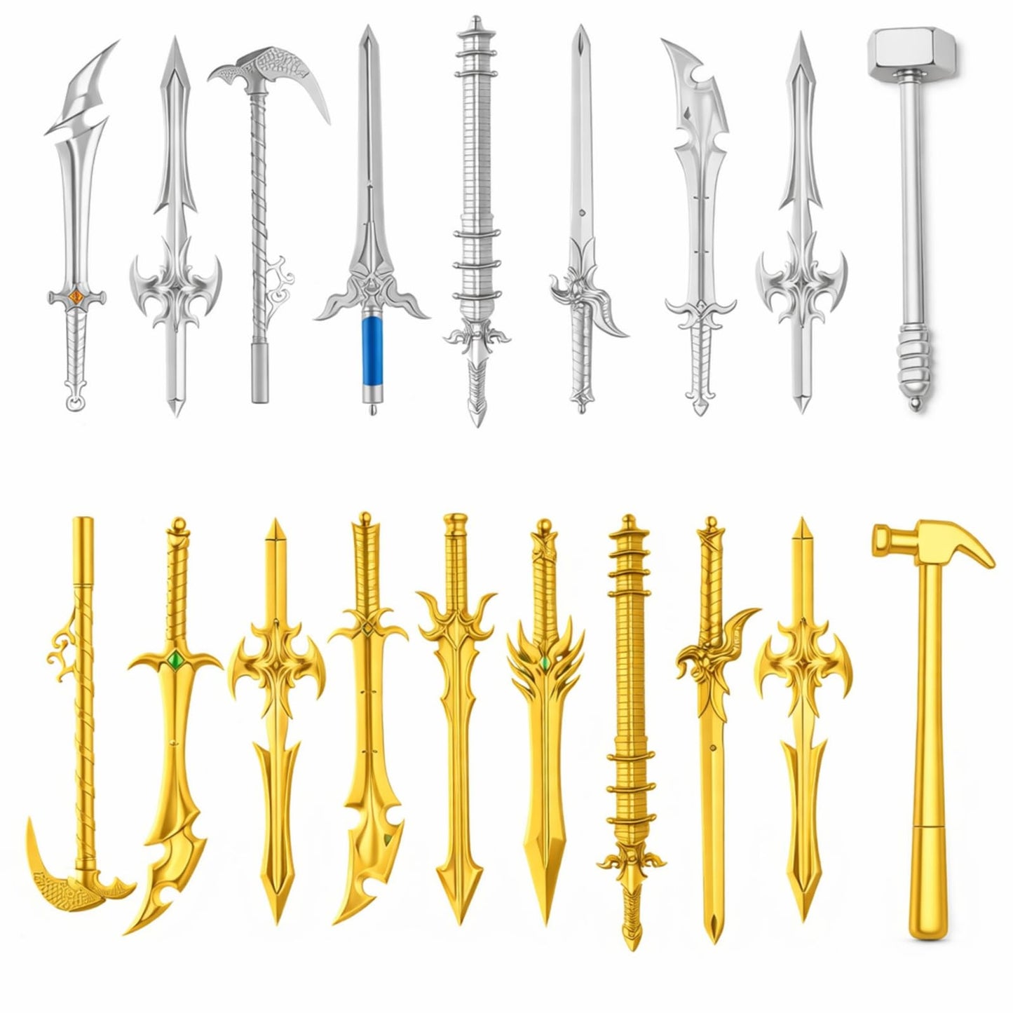 Yexiya 24 Pack Ancient Sword Pens Set Gel Ink Novelty Fun Cool Sword Plastic Gel Ink Cool Pens for Christmas Birthday Party Presents and Writing Random Style