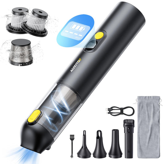 AUXITO Car Vacuum Cleaner, 14000Pa Powerful Suction Handheld Vacuum Cordless, 4 in 1 Mini Portable Car Vacuum Cordless, Small Vacuum Dust Buster for Car, Home, Pet, Office