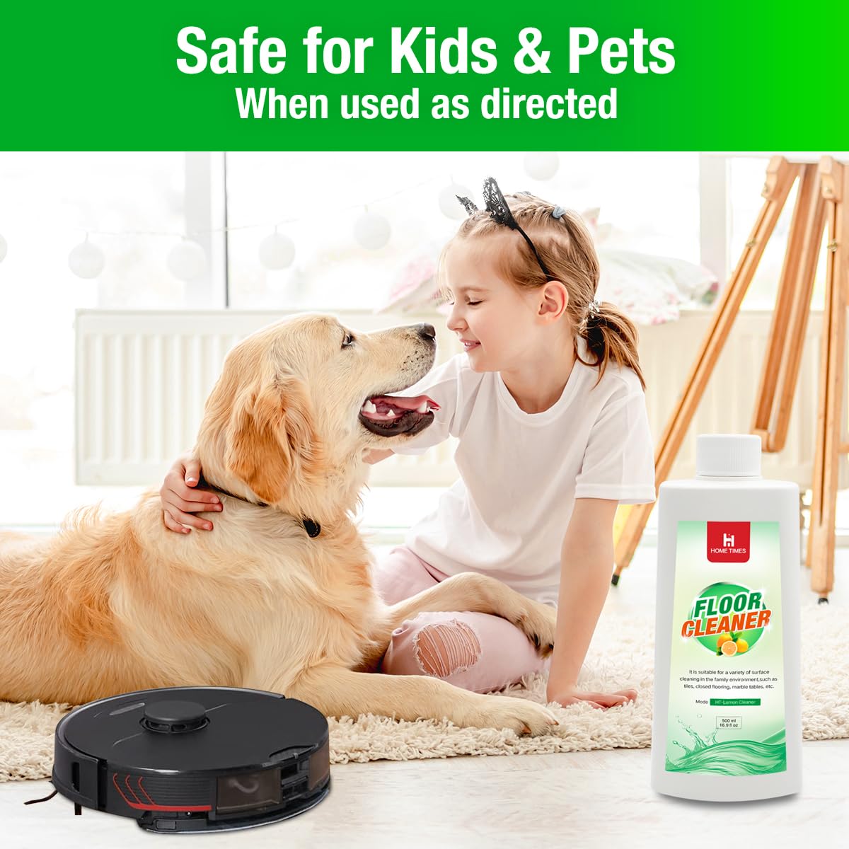 2 Pack Robot Vacuum Floor Cleaning Concentrate for Mops - Compatible with Roborock, Tineco, iFloor, Etc. - Hardwood & Multi-Surface - Non-Toxic, Residue-Free (lemon flavor)