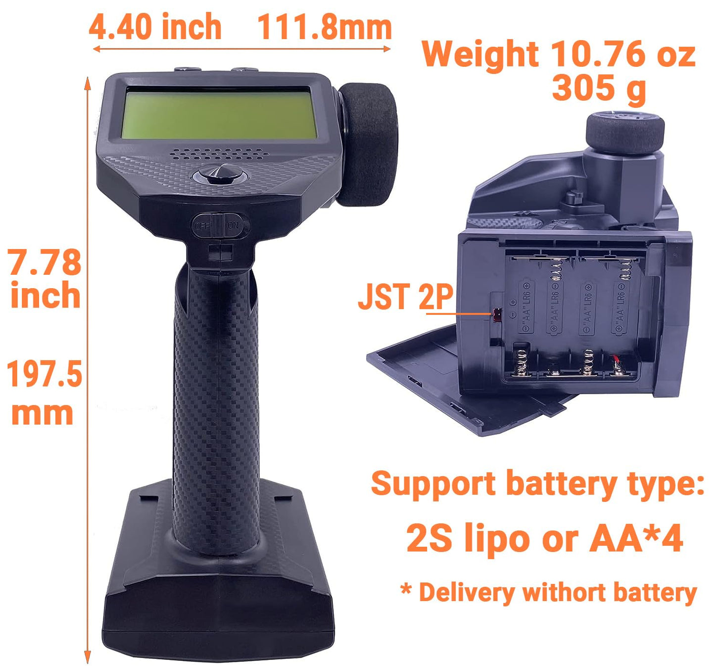 Alaohu FS-G7P 7 Channels RC Transmitter and Receiver FS-R7P Fly 2.4GHz Sky Surface Radio Controller System for RC Crawler, Buggy, Cars and Boats (Upgrade Sponge Steering Wheel)