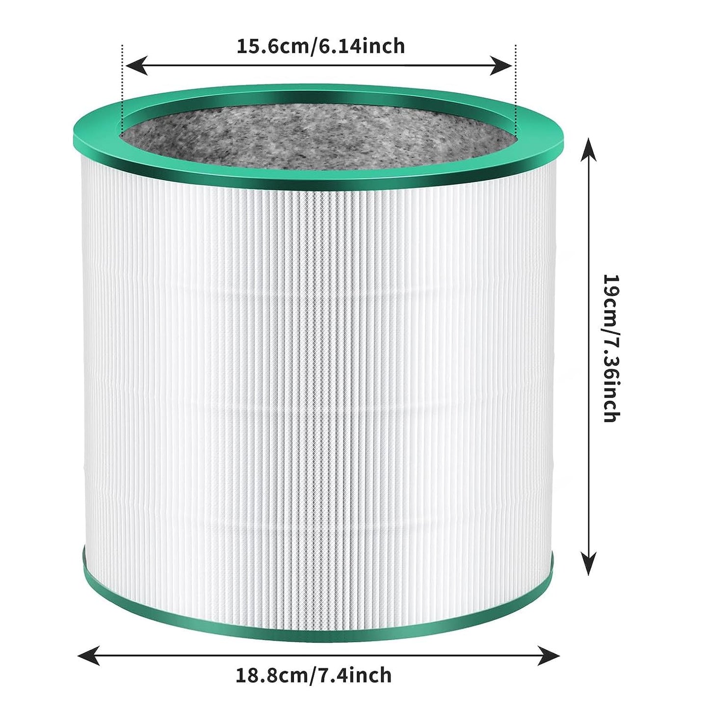 2 Pack Am11 True HEPA Replacement Filter,Tp01 Air purifier Compatible With Dyson Filter Replacement 360° HEPA and Activated Carbon TP02, TP03, BP01 Tower Air Purifier Compare to Part # 968126-03