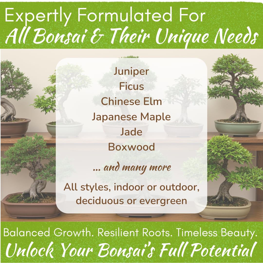 Bonsai Tree Food | Premium, Gentle Liquid Fertilizer for Healthy Growth, Strong Stems and Beautiful Blooms | 3-3-3 Balanced NPK Concentrate | 8 oz (240 ml)