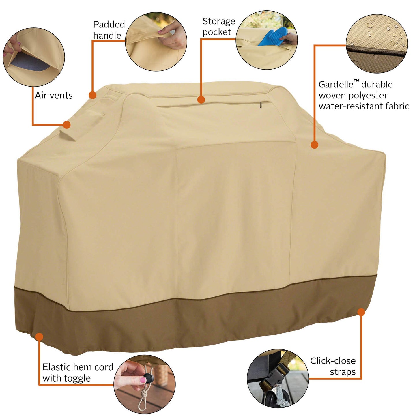 Classic Accessories 73952 Veranda Cart-Style Barbecue Cover, XXX Large, 72-Inch