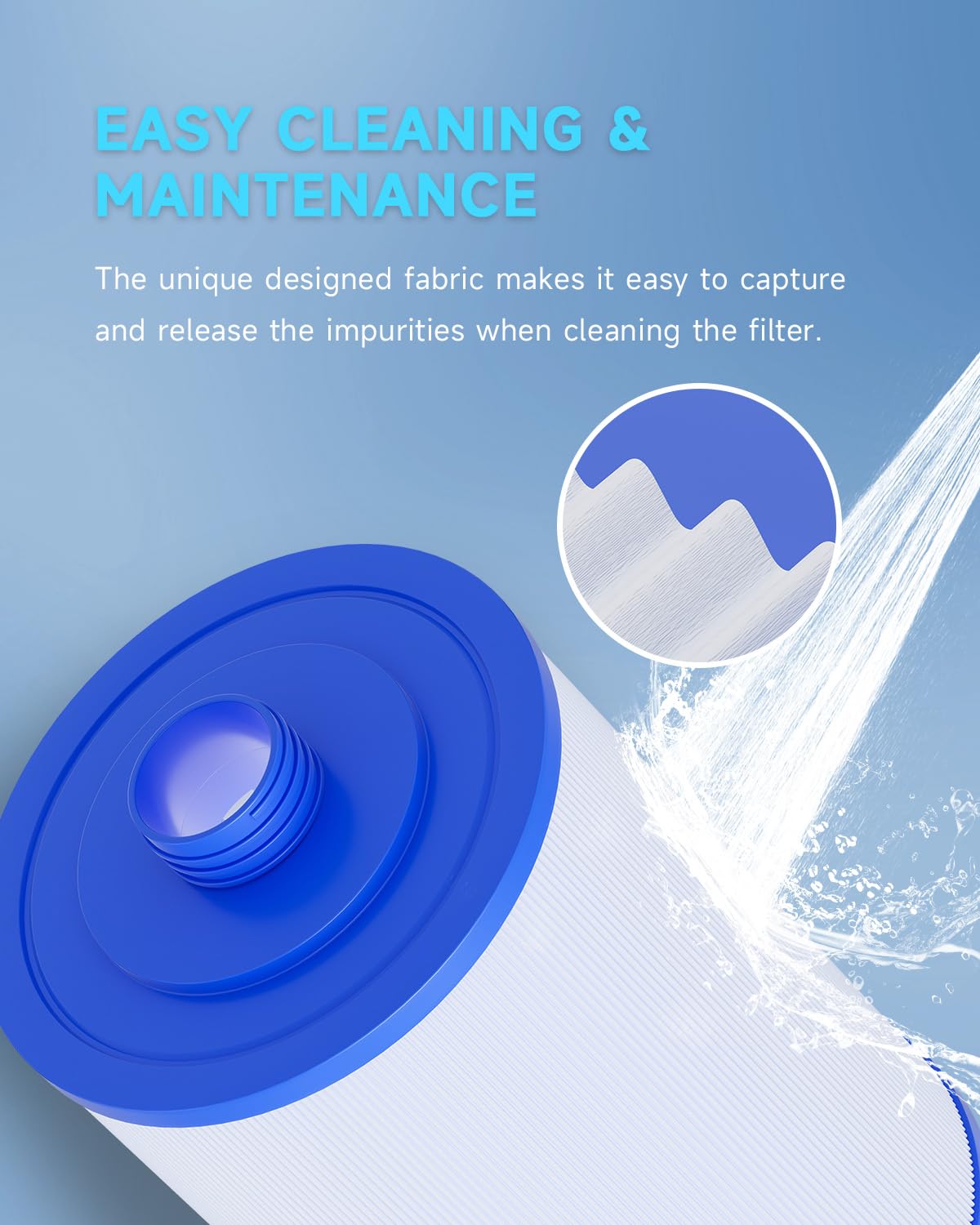 AQUALTRA Spa Filter Replacement Compatible with PWW50P3(1 1/2" Coarse Thread), 6CH-940, FC-0359, Waterways 817-0050, 7 5/8" x 6" Screw in SAE Thread Hot Tub Filter 2 Pack