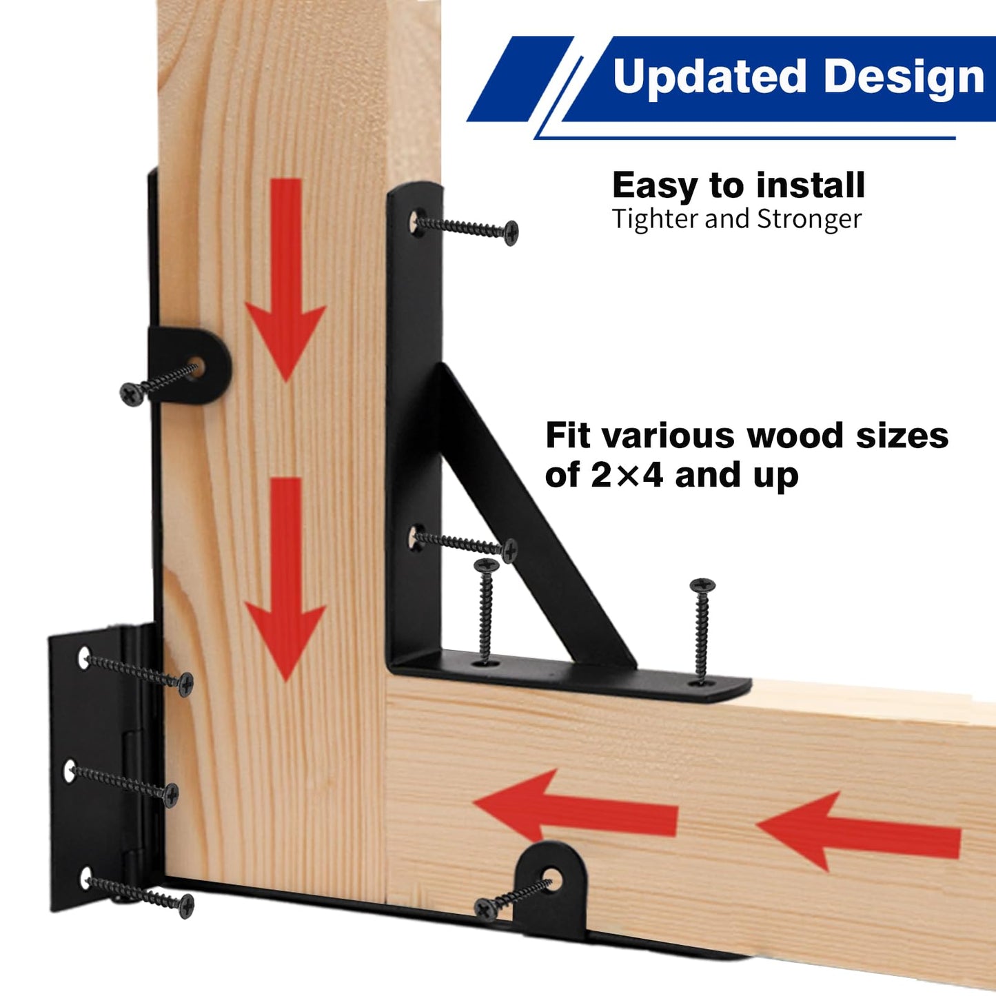 Anti Sag Gate Corner Brace Frame Kit - 1Set,Frame Hardware Kit with Self Locking Gate Latch,Heavy Duty Gate Corner Brace Bracket for Wooden Gate Fences,Shed Doors,Wood Windows,Corral Gates