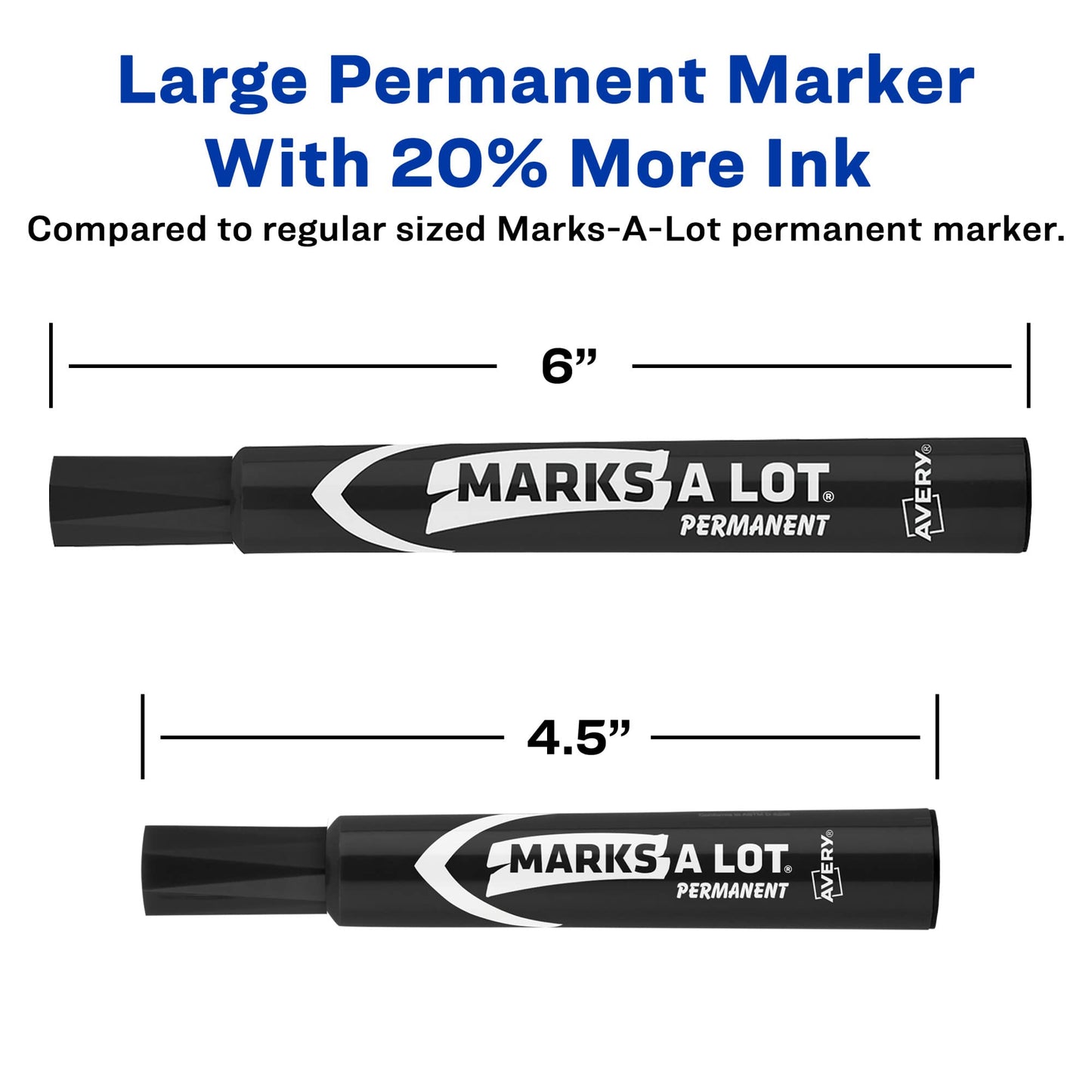 Marks A Lot Large Desk Style Permanent Markers, Black
