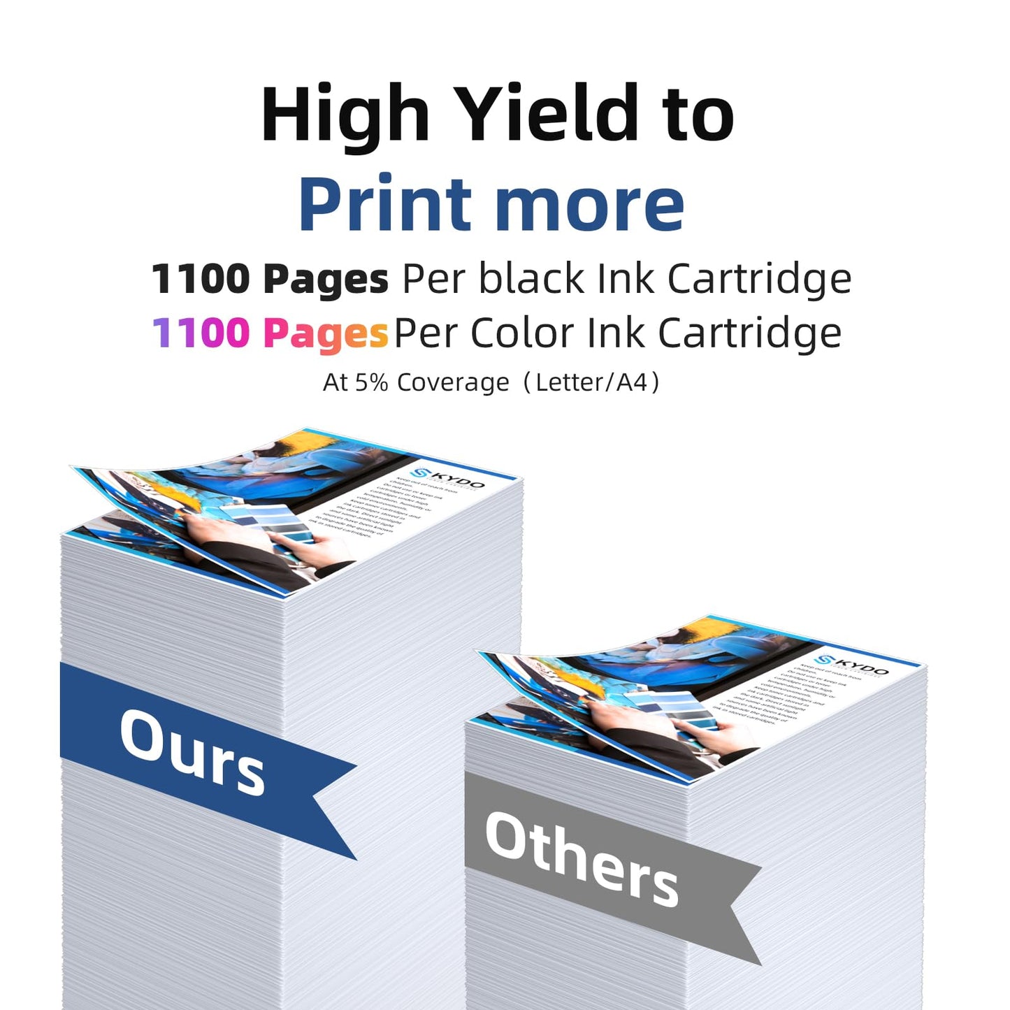 822XL WF-3820 Printer Ink Cartridges Compatible Replacement for Epson 822XL 822 T822 for Workforce Pro WF-4820 WF-4830 WF-3823 WF-4833 WF-4834 Printer (5-Pack)