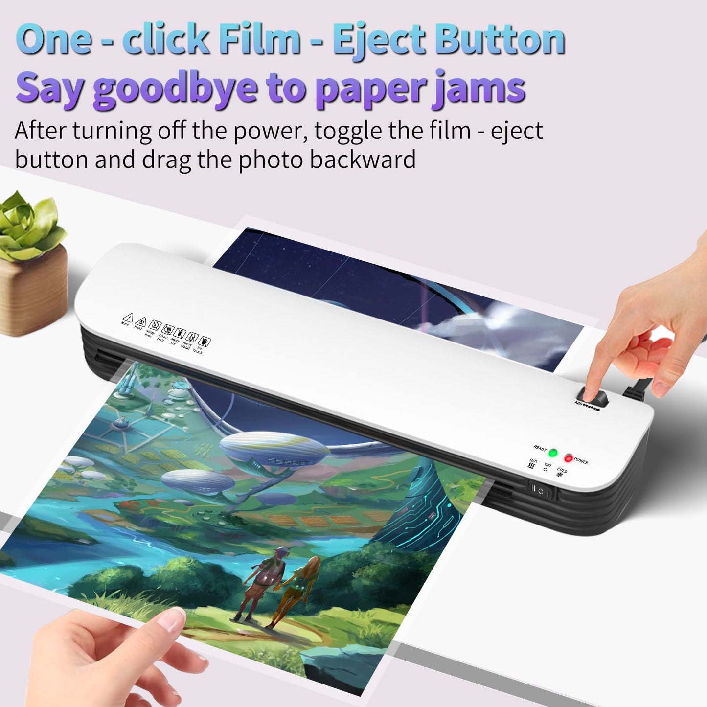 13 Inch Thermal Laminator, A3 A4 Anti-Jam 6-in-1 Laminator, 3-5 mil Hot Cold Laminating Machine with Trimmer, Corner Rounder, Hole Punch & 15 Laminating Sheets for Home Office School