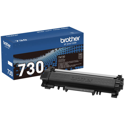 Brother original TN730 High-Yield Black Toner Cartridge, higher yield for value, original toner replacement cartridges, for Brother laser printers HL-L2395DW, DCP-L2550DW, MFC-L2750DW, and more