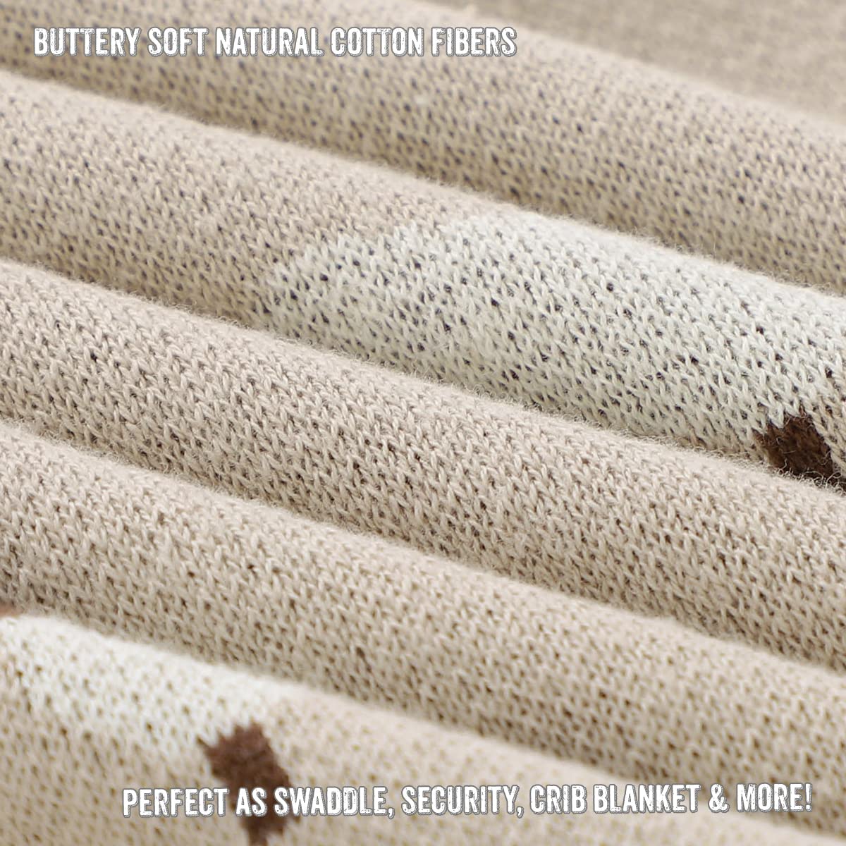 Bleu La La Whimsy Collection - 100% Luxury Cotton, Soft, Cozy, Lightweight, Receiving Blanket for Newborns & Infant Baby Boys & Girls (01 - Sheep - Khaki)