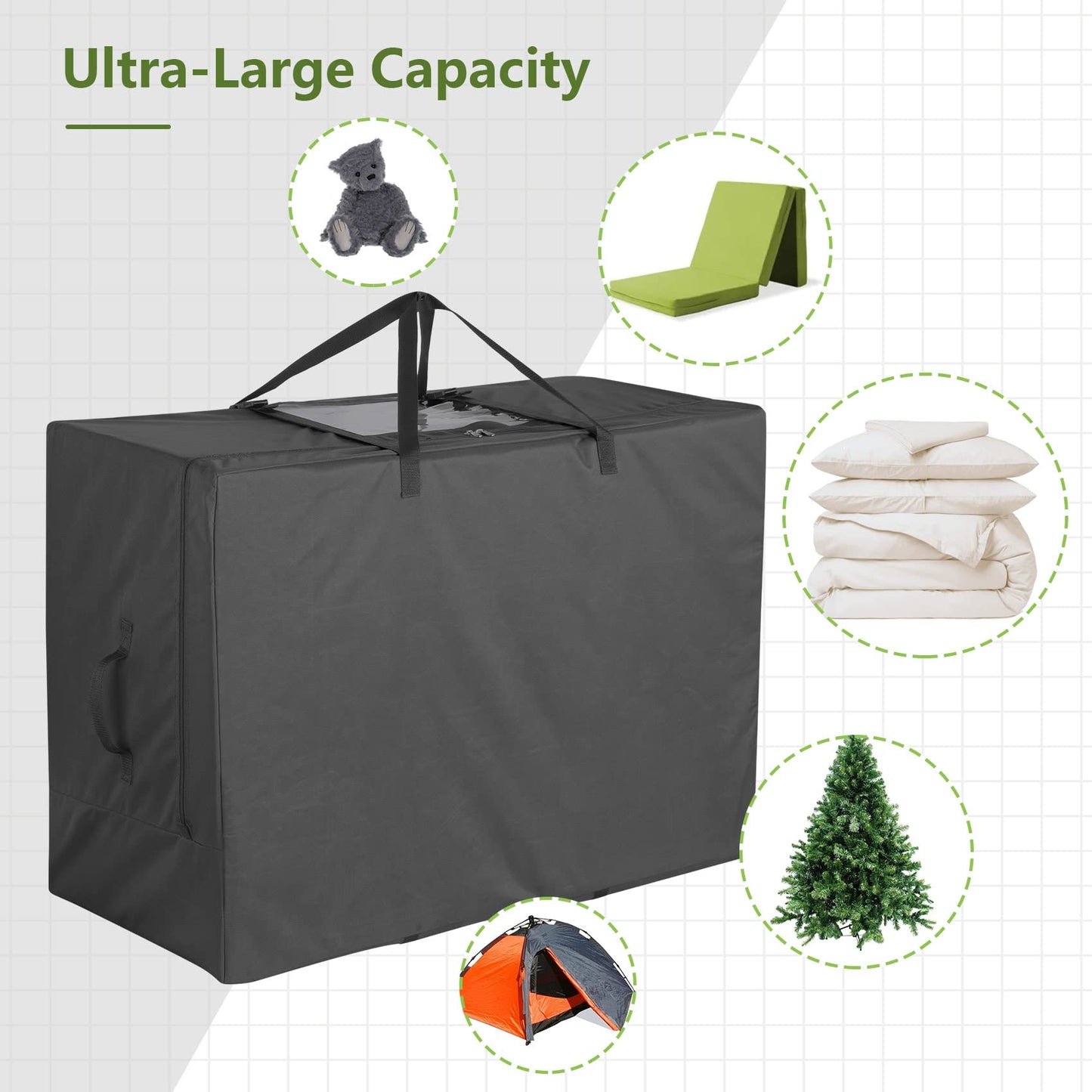 Cuddly Nest Folding Mattress Storage Bag Heavy Duty Carry Case for Tri-Fold Guest Bed Mattress (Fits Up to 6 Inches Twin Mattress, Black)
