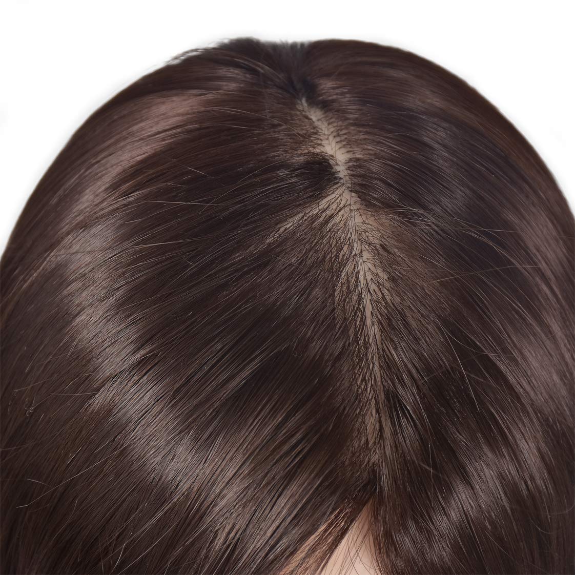 26"-28" Cosmetology Mannequin Head Hairdressing Training Head Manikin Doll Head Synthetic Hair with Free Clamp