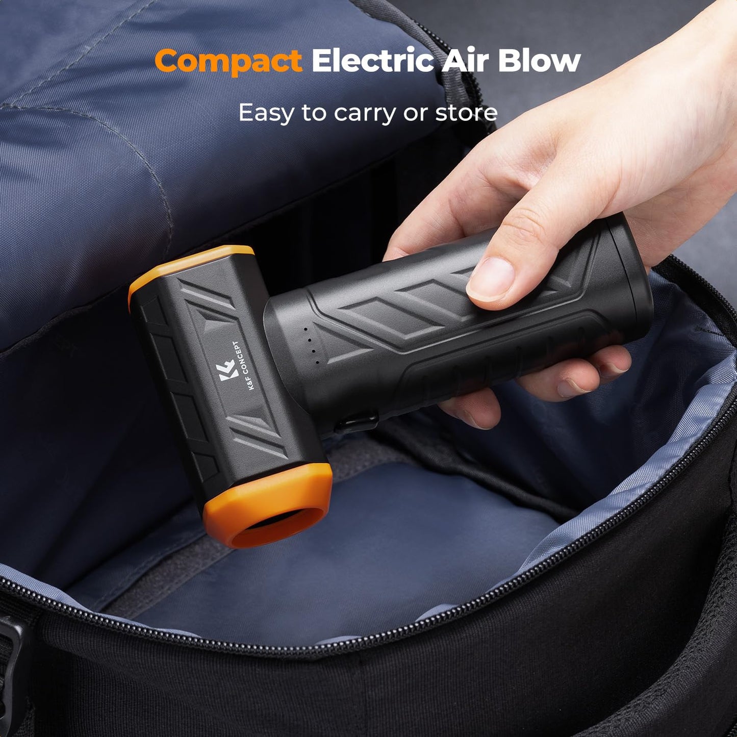 K&F CONCEPT Long-Lasting Compressed Air Duster, 8000mAh-150min Endurance | 150000RPM | LED Light | 3 Gear Adjustable | Rechargeable Brushless Motor for Computer, Keyboard, Car, Home, Outdoor