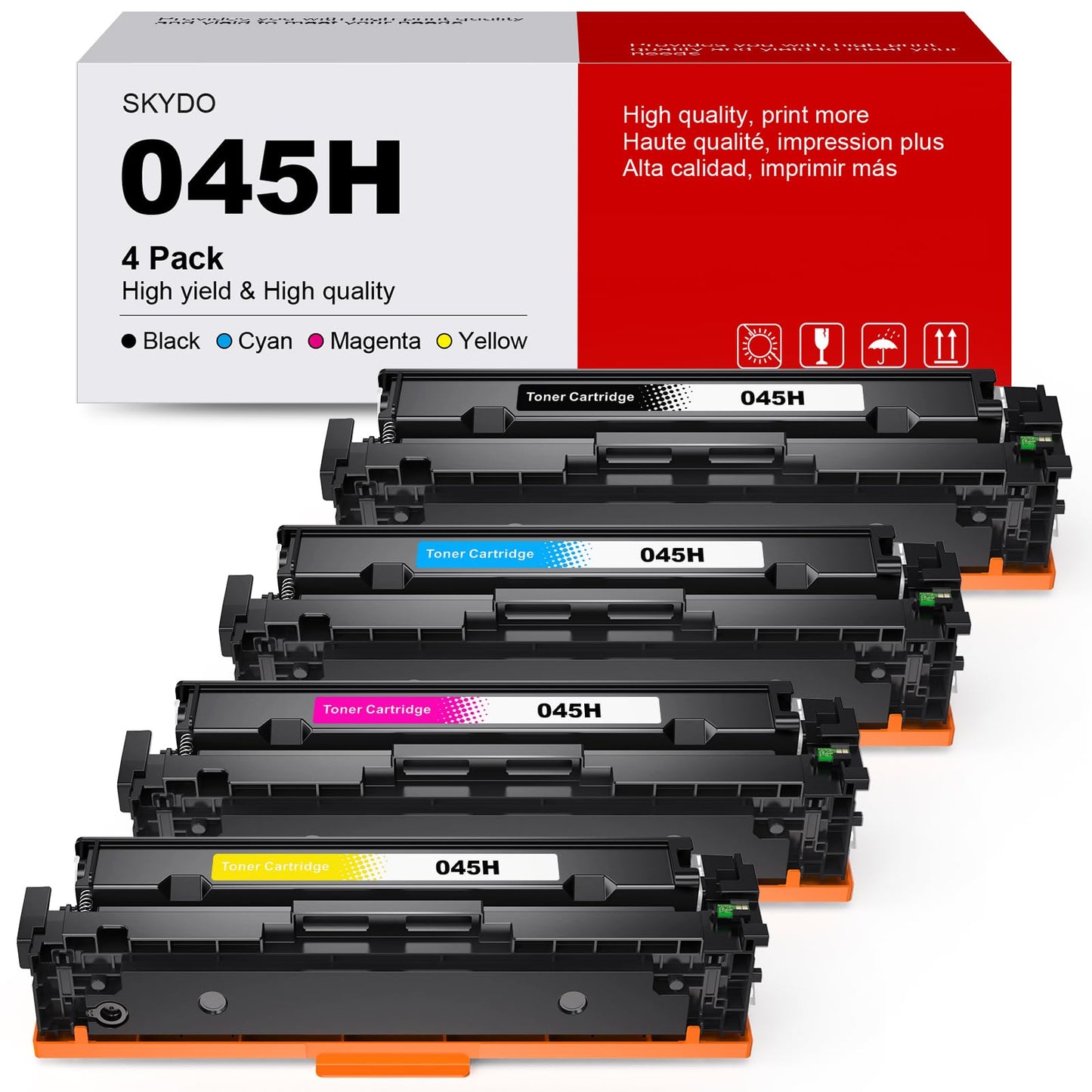 045H Toner Cartridge Replacement for Canon 045 045 H CRG-045 Work with Canon Color ImageCLASS MF634Cdw MF632Cdw LBP612Cdw LBP613Cdw MF632 MF634 Series Printer Toner (4 Pack)