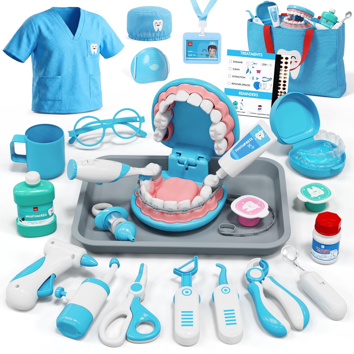 Lehoo Castle Doctor Kit Kids, Dentist Kit for Kids, Medical Kits Pretend Doctor Play Set for Toddlers, Preschool Toys for 3+ 4 5 6 Year Old Boys Girls