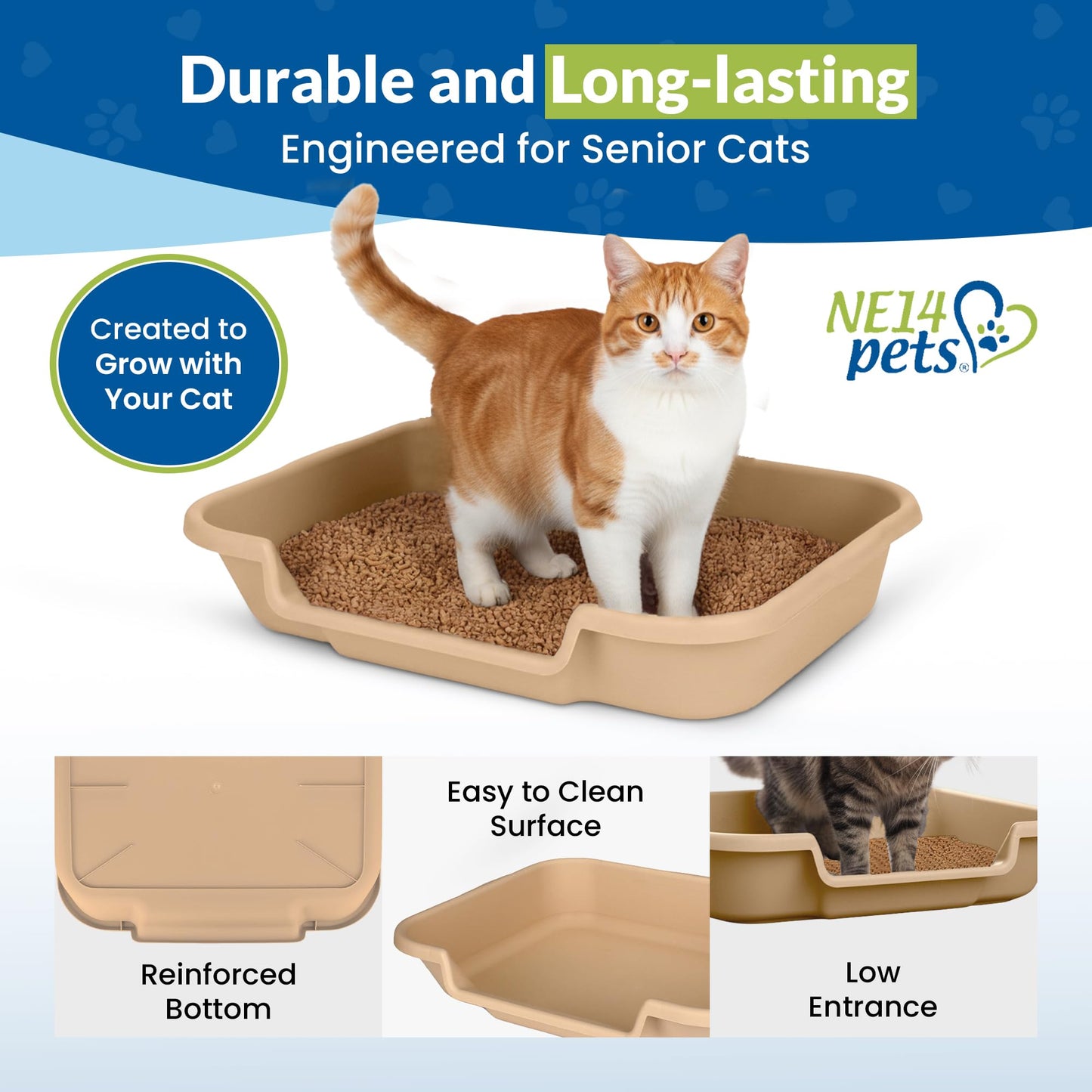 Kitty Go Here Senior Cat Litter Box for the Kitties that can't cope with a traditional litter box.